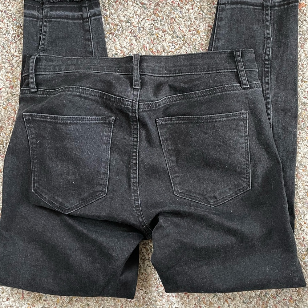 Black Frayed Hem Jeans - Picture 3 of 6
